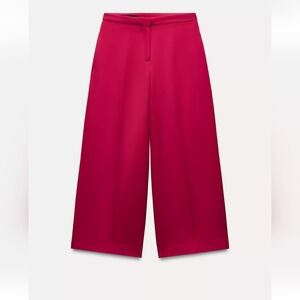 Zara Elegant Pink Women's Wide-Leg Pants